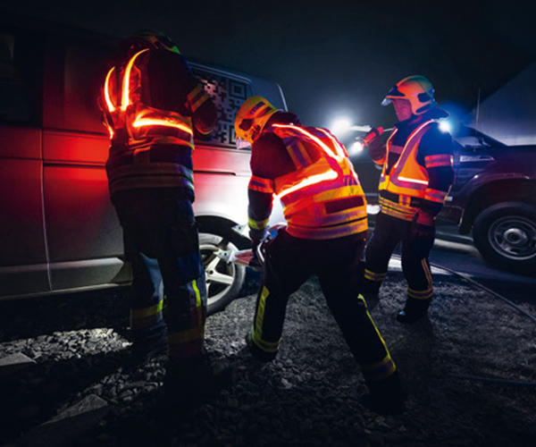 High visibility clothing with LED lighting